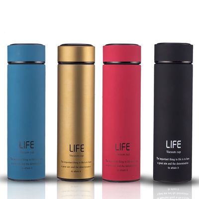스테인레스 스틸 304 이중 벽 500ml 진공 병 차 사용자 지정 로고 조각
