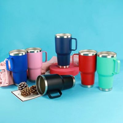 30oz Tumbler Handle Double Wall Vacuum Insulated Travel Mug 스톡과 내구성이 좋은 여행잔