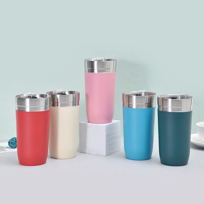 500ml 용량 휴대용 스테인레스 스틸 커피 컵 이동 중 개인화 커피