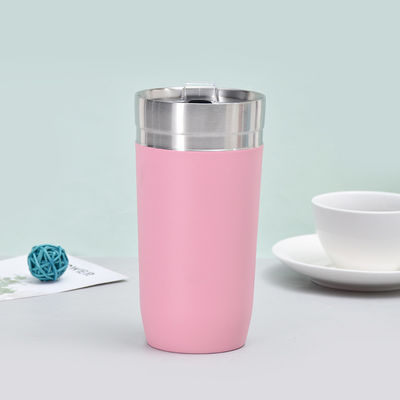 16oz 단열 여행 컵과 슬라이딩 뚜?? 터블러 스테인레스 스틸 이중 벽 열 컵