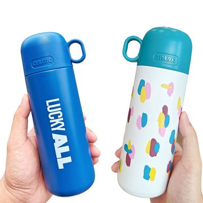 스테인레스 스틸 어린이 물병 500ml 귀여운 텀블러 컵 사용자 지정 패턴과 뚜??