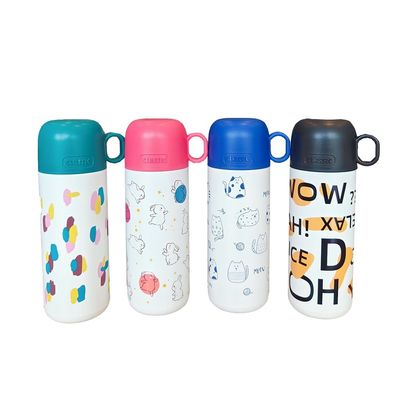 스테인레스 스틸 어린이 물병 500ml 귀여운 텀블러 컵 사용자 지정 패턴과 뚜??