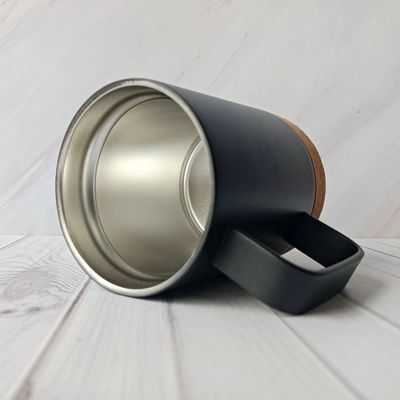 현대 16oz 직선 스테인리스 스틸 커피 텀블러 코크 바닥과 핸들