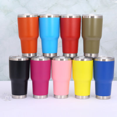 30oz 스테인레스 스틸 여행 텀블러 짚과 뚜?? 와 함께 진공 직선 컵