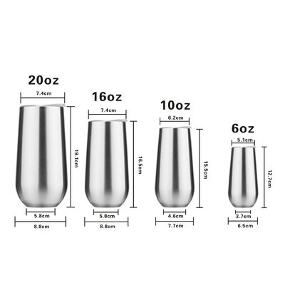 아이 10oz 6oz 계란 모양 와인 컵 진공 단열 스테인레스 스틸 수블리메이션 텀블러
