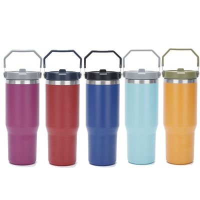 미니멀한 디자인 스타일 30oz BPA 무료 진공 단열 텀블러 플립 빨대 테르모스