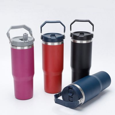 미니멀한 디자인 스타일 30oz BPA 무료 진공 단열 텀블러 플립 빨대 테르모스