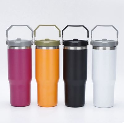 미니멀한 디자인 스타일 30oz BPA 무료 진공 단열 텀블러 플립 빨대 테르모스