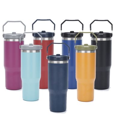스테인리스 스틸 플립 빨대 텀블러 30온스 용량 BPA 무료 매트 컬러 인기 선택