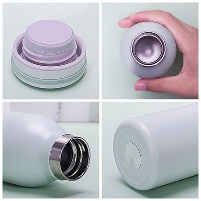 부드러운 고무 페인트 350ml/600ml 이중 벽 격리 스테인레스 스틸 물병