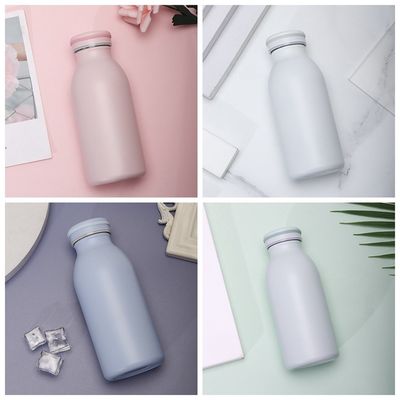 부드러운 고무 페인트 350ml/600ml 이중 벽 격리 스테인레스 스틸 물병